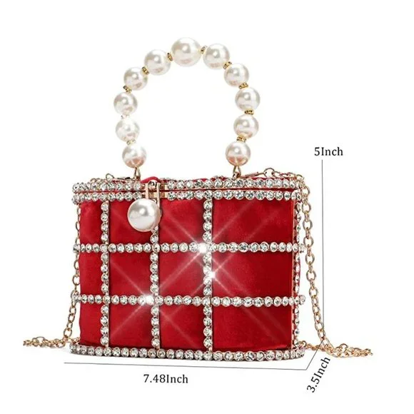NEW Sparkling Bling Swarovski Crystal Pearl Clutch Purse Bag: + FREE Gif… - Picture 6 of 16